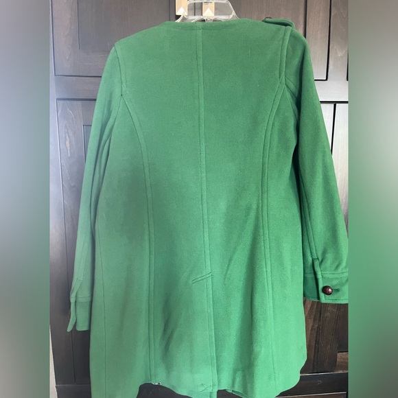 NEW Lands’End emerald green pea coat double breasted wool winter jacket size 12 - Picture 12 of 17